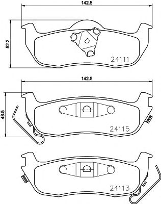 HELLA PAGID 8db355013681 -  Комплект тормозных колодок, дисковый тормоз